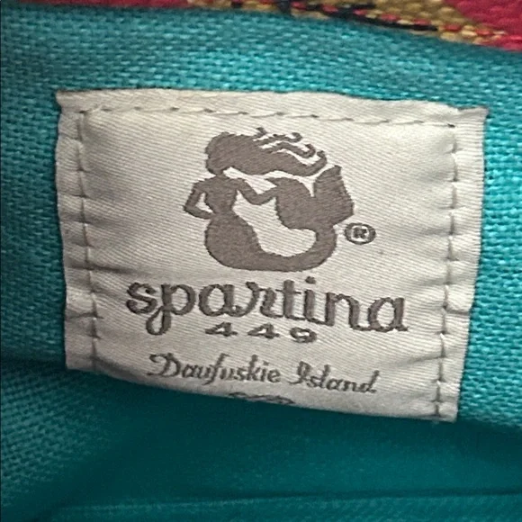 Spartina 449 Vibrant Red Floral Brown Leather Accents/Trim Tote Bag Purse 🌺🌺 - Picture 11 of 14